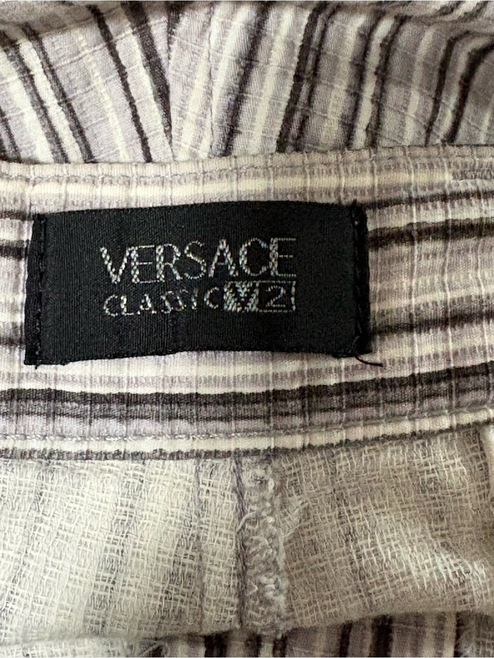 Versace Classic V2 Striped Pants — Black & White - Picture 2 of 7